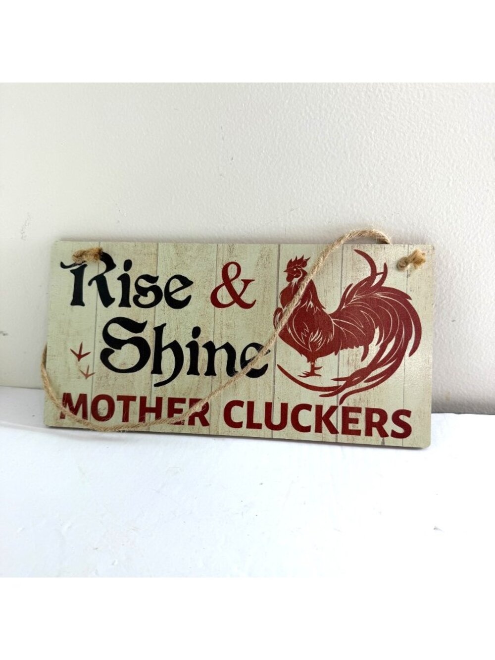 Rise & Shine Mother Cluckers Funny Wood Farmhouse Country Sign Putuo Decor